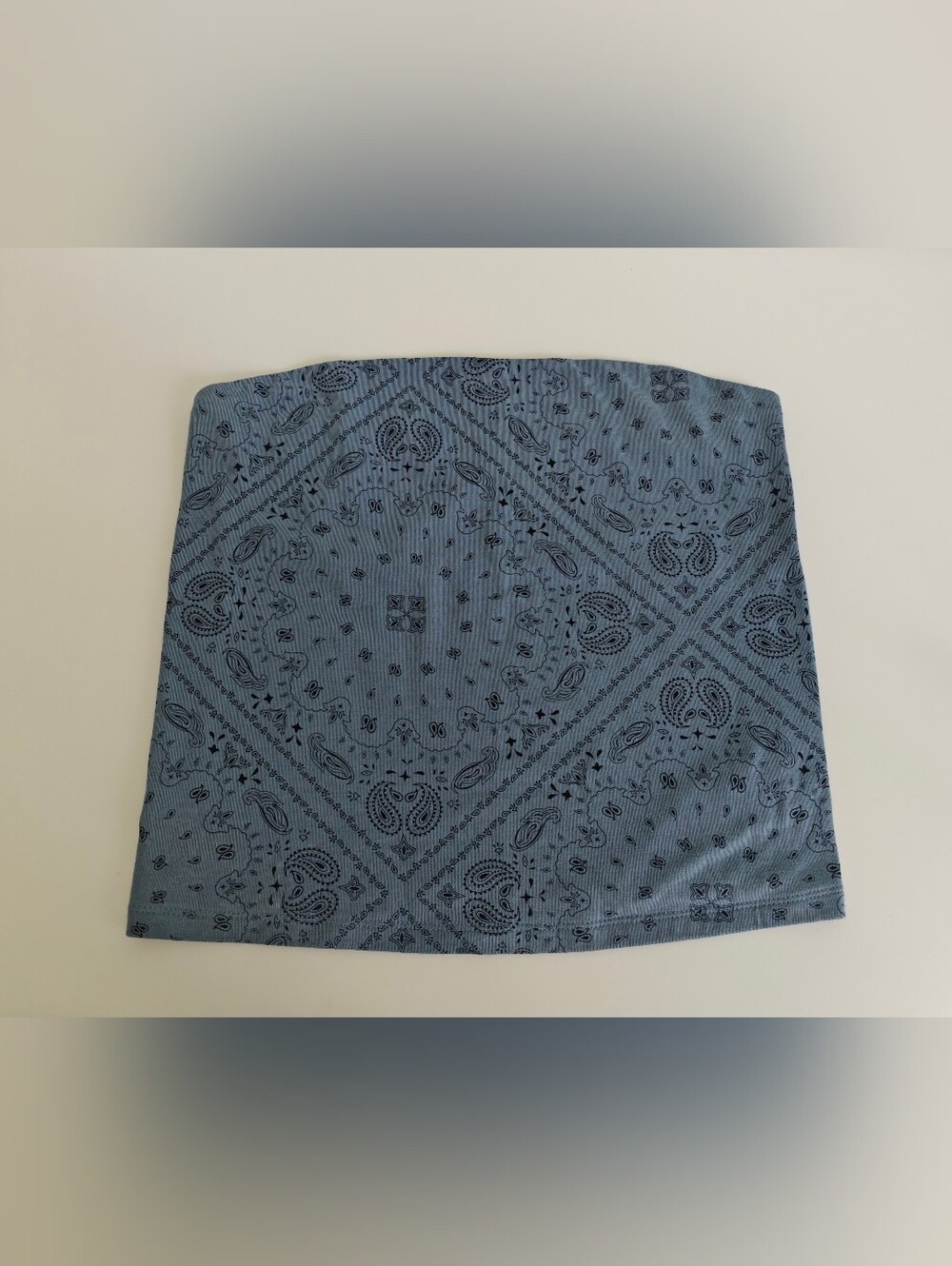 Wild Fable Dusty Blue Paisley Bandana Print Western Boho Tube Top in size XL